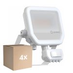 Multipack 4x Ledvance Proyector LED Aluminium Blanco 17W 2400lm 100D - 840 Blanco Frio | IP65 - Sensor De Movimiento Y Luz - Simétrico
