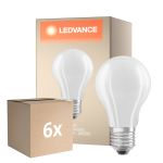 Multipack 6x Osram Classic LED E27 Pera Con Filamento Mate 11W 1521lm - 840 Blanco Frio | Regulable - Reemplazo 100W