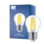 Philips Master Value LED Lustre E27 Esférica con Filamento Clara 3.4W 470lm - 927 Luz muy Cálida | Mejor reproducción de color - Regulable - Reemplazo 40W